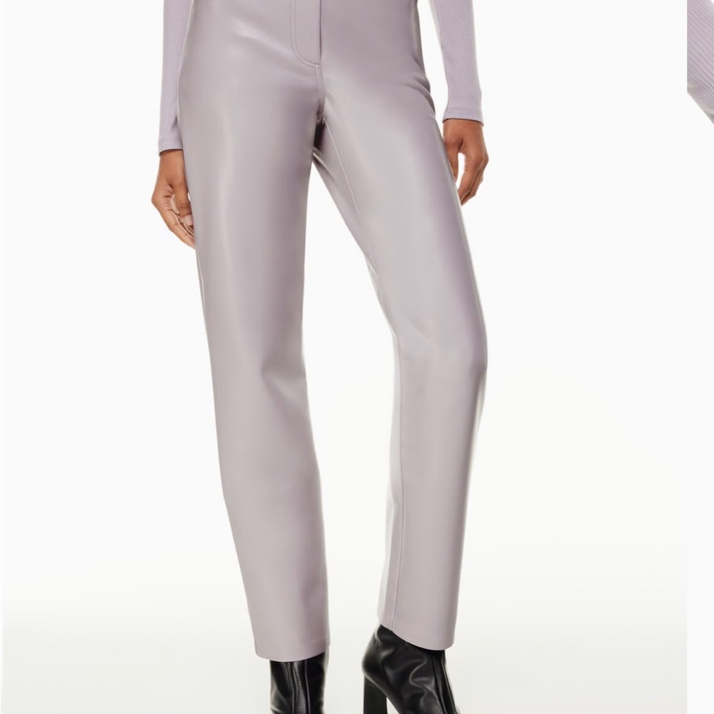 Grey vegan leather pants nwt